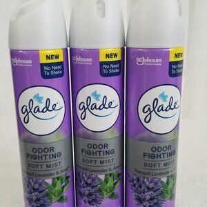 Glade Air Freshener Soft Mist Aerosol, Tranquil Lavender & Aloe - 8 Oz. (3 cans)